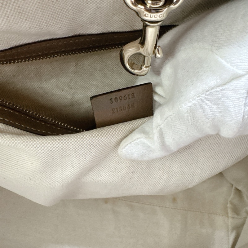 二手正品Gucci 經典老花馬蹄扣托特包 GG PVC Supreme Gucci托特包 Gucci包 媽媽包-16