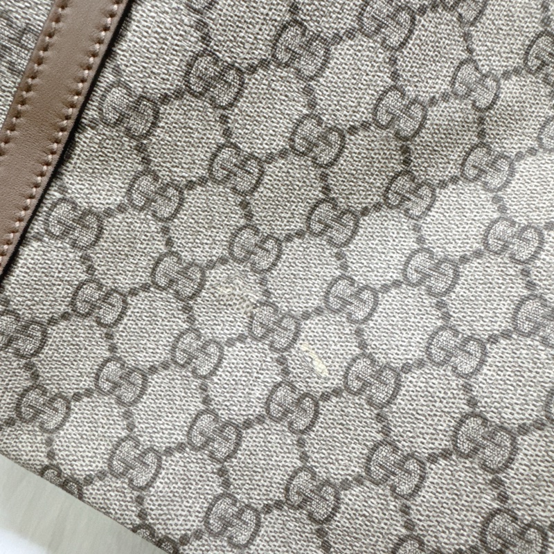 二手正品Gucci 經典老花馬蹄扣托特包 GG PVC Supreme Gucci托特包 Gucci包 媽媽包-35