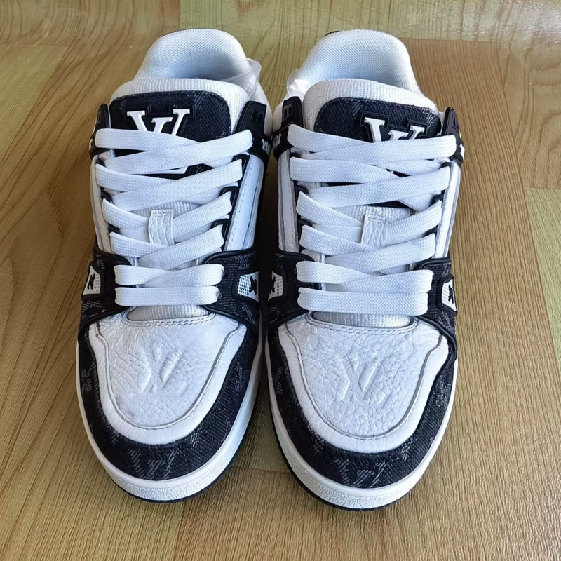 Louis vuitton路易威登 lv trainer 黑白老花牛仔 35.5-3