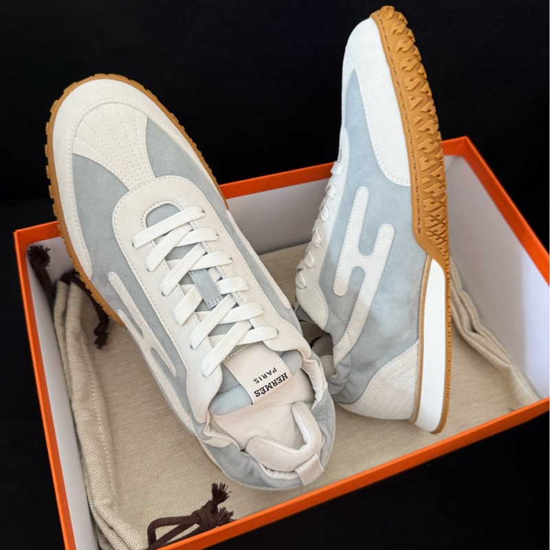 全新未使用 Hermes🐴愛馬仕 愛馬仕Jet男士麂皮德訓鞋 43碼 藍白。-3