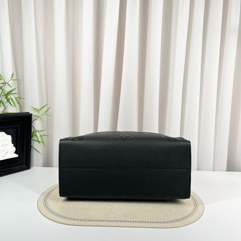 LV路易威登 21年票 芯片款 Onthego中號托特包 壓紋老花拼豹紋限量款 時尚大方-4