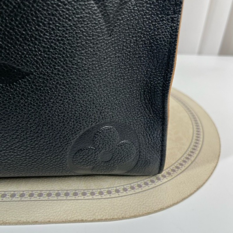 LV路易威登 21年票 芯片款 Onthego中號托特包 壓紋老花拼豹紋限量款 時尚大方-11