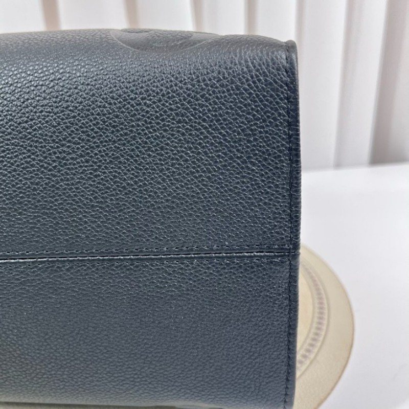 LV路易威登 21年票 芯片款 Onthego中號托特包 壓紋老花拼豹紋限量款 時尚大方-14