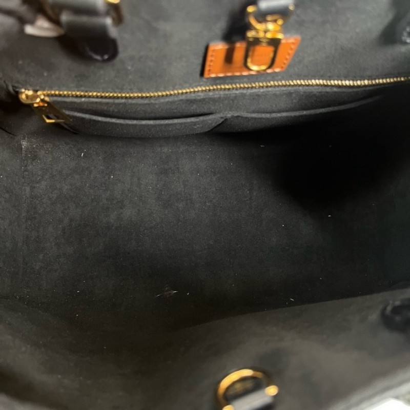 LV路易威登 21年票 芯片款 Onthego中號托特包 壓紋老花拼豹紋限量款 時尚大方-18