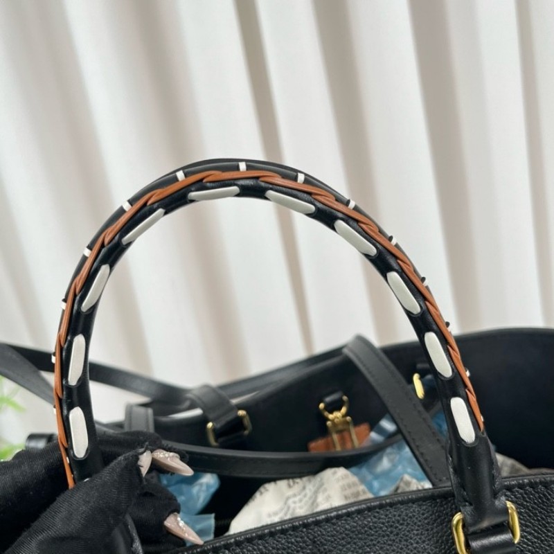 LV路易威登 21年票 芯片款 Onthego中號托特包 壓紋老花拼豹紋限量款 時尚大方-19