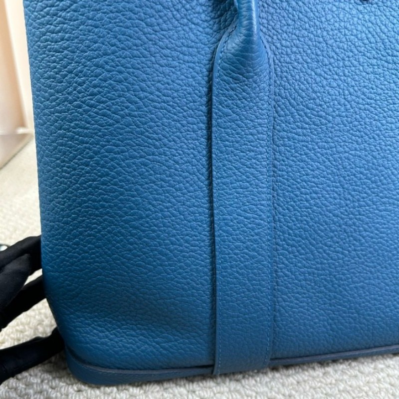 愛馬仕Hermes花園36藍色銀扣 D刻 容量大 內裡乾淨-13