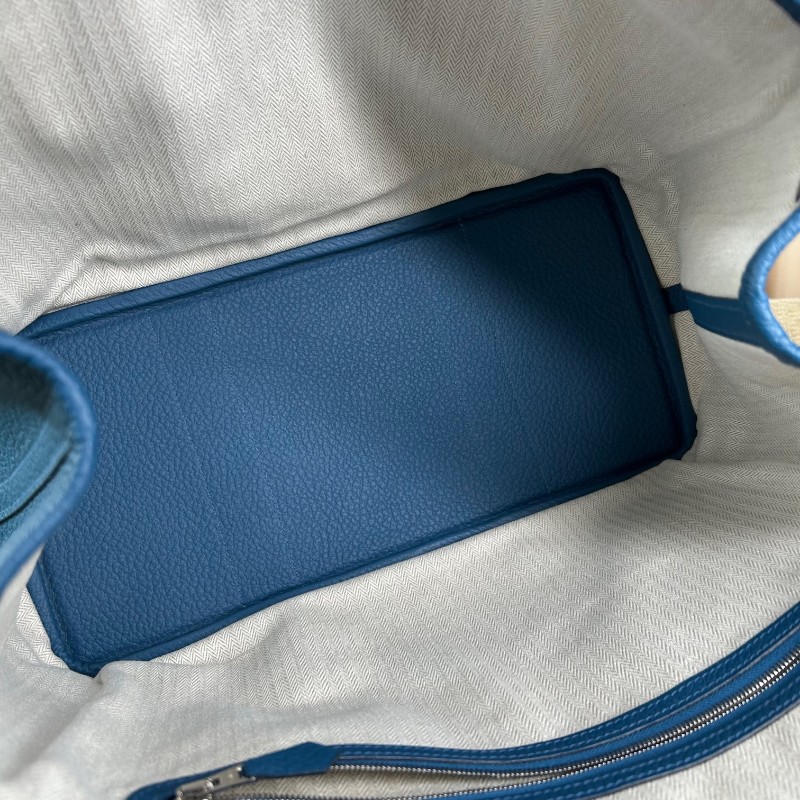 愛馬仕Hermes花園36藍色銀扣 D刻 容量大 內裡乾淨-18