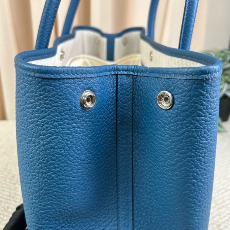 愛馬仕Hermes花園36藍色銀扣 D刻 容量大 內裡乾淨-20