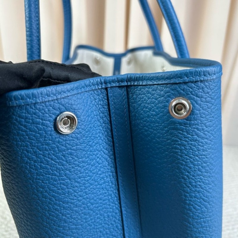 愛馬仕Hermes花園36藍色銀扣 D刻 容量大 內裡乾淨-21