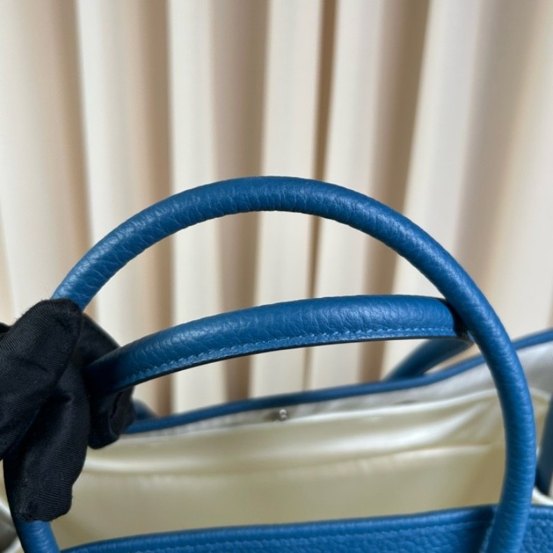 愛馬仕Hermes花園36藍色銀扣 D刻 容量大 內裡乾淨-23