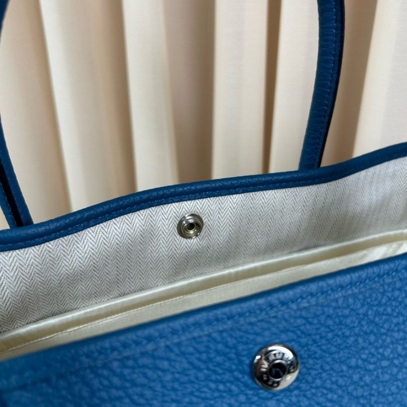 愛馬仕Hermes花園36藍色銀扣 D刻 容量大 內裡乾淨-24