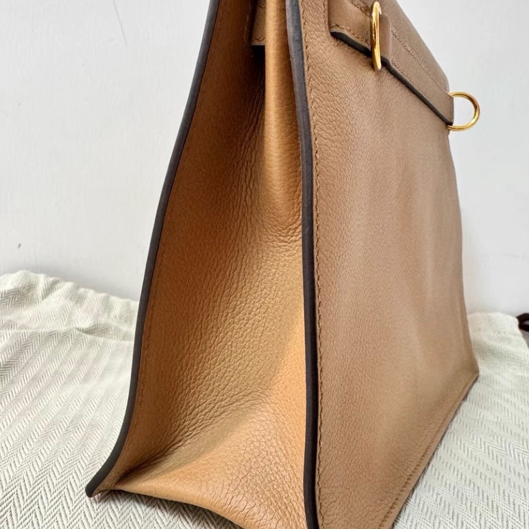 Hermes愛馬仕 Kelly danse 奶茶色金扣 evercolor皮 U刻-4