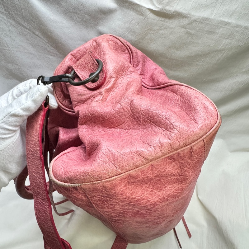 二手正品Balenciaga巴黎世家Classic Twiggy蜜桃復古羊皮機車包2way巴黎世家包 巴黎世家機車包-9