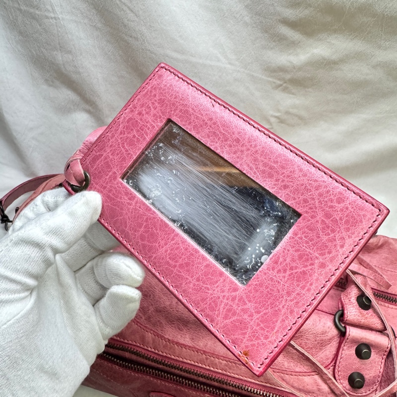 二手正品Balenciaga巴黎世家Classic Twiggy蜜桃復古羊皮機車包2way巴黎世家包 巴黎世家機車包-14