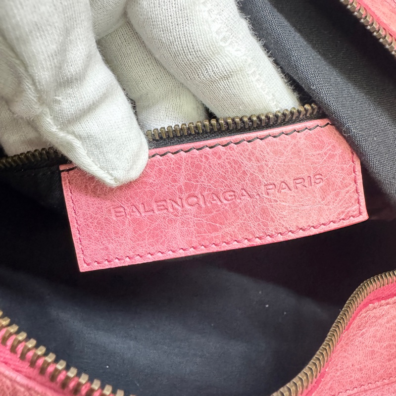 二手正品Balenciaga巴黎世家Classic Twiggy蜜桃復古羊皮機車包2way巴黎世家包 巴黎世家機車包-16