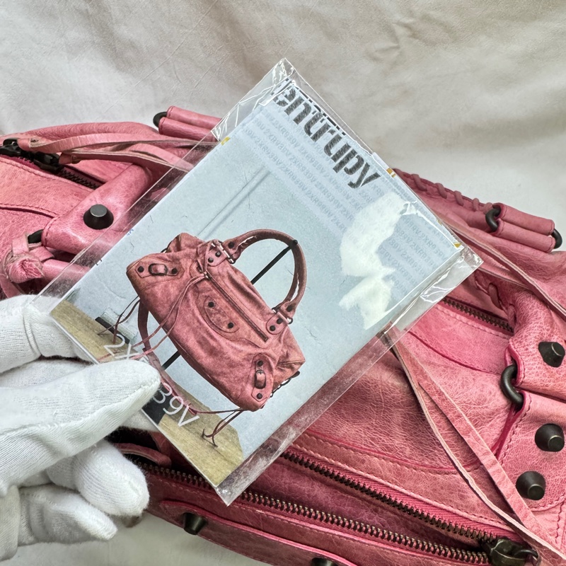 二手正品Balenciaga巴黎世家Classic Twiggy蜜桃復古羊皮機車包2way巴黎世家包 巴黎世家機車包-18