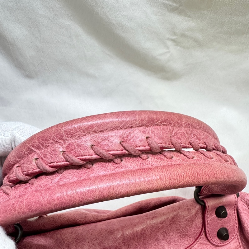 二手正品Balenciaga巴黎世家Classic Twiggy蜜桃復古羊皮機車包2way巴黎世家包 巴黎世家機車包-27