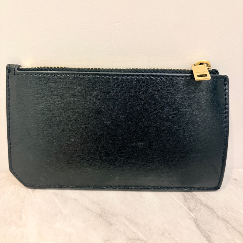 YSL小牛皮卡夾 多層式拉鍊卡片套-2