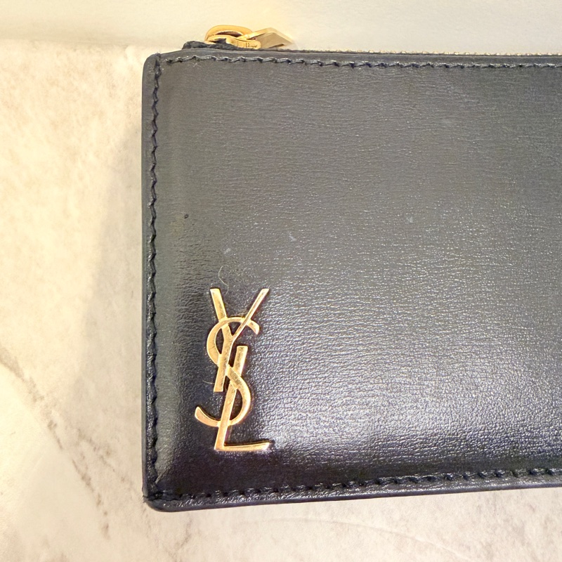 YSL小牛皮卡夾 多層式拉鍊卡片套-8