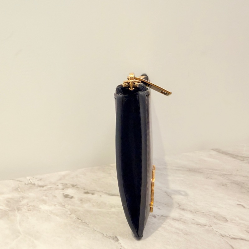 YSL小牛皮卡夾 多層式拉鍊卡片套-7