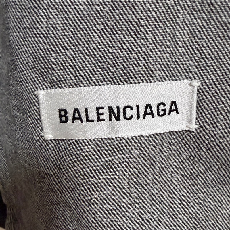 Balenciaga 立體浮雕Logo深灰色牛仔外套 男女都可以穿 附實穿-3