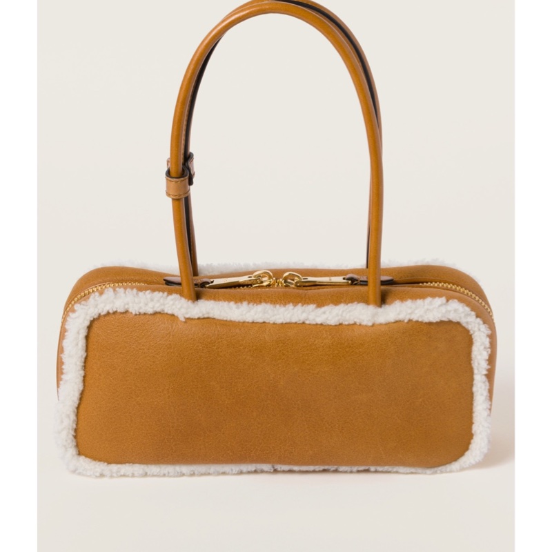 Miu Miu 女士 Arcadie羊皮毛手提包均碼碼27cm*9cm*12cm-2