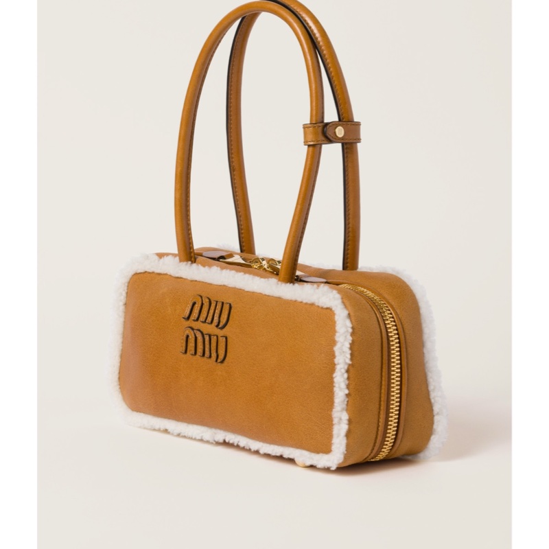 Miu Miu 女士 Arcadie羊皮毛手提包均碼碼27cm*9cm*12cm-3
