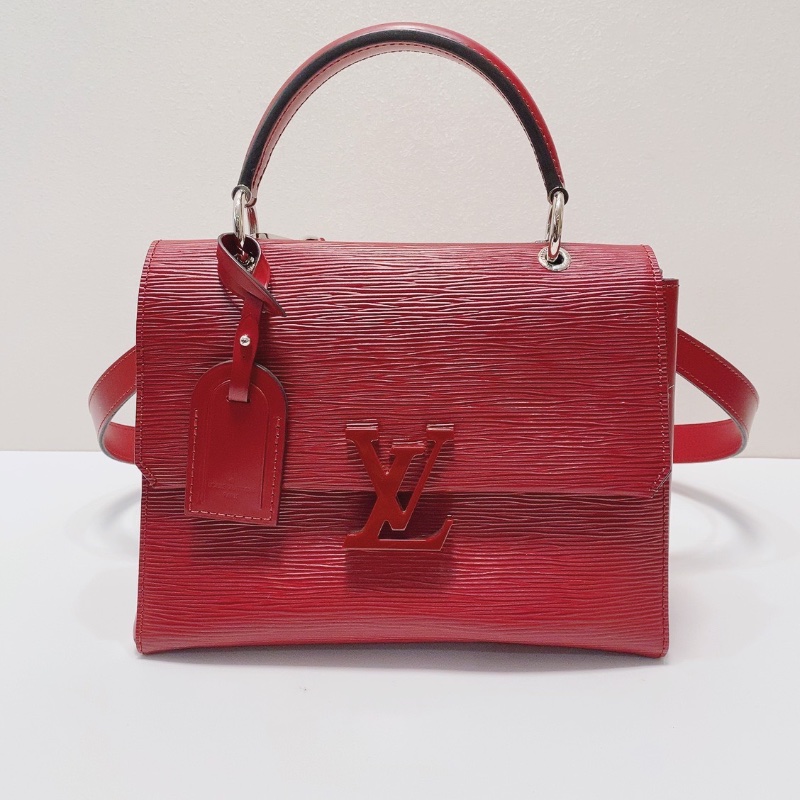 lv Grenelle紅色水波紋手提肩背包25*10*18 98新配件塵袋-1