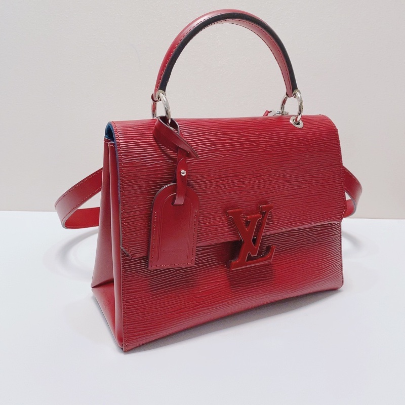 lv Grenelle紅色水波紋手提肩背包25*10*18 98新配件塵袋-3