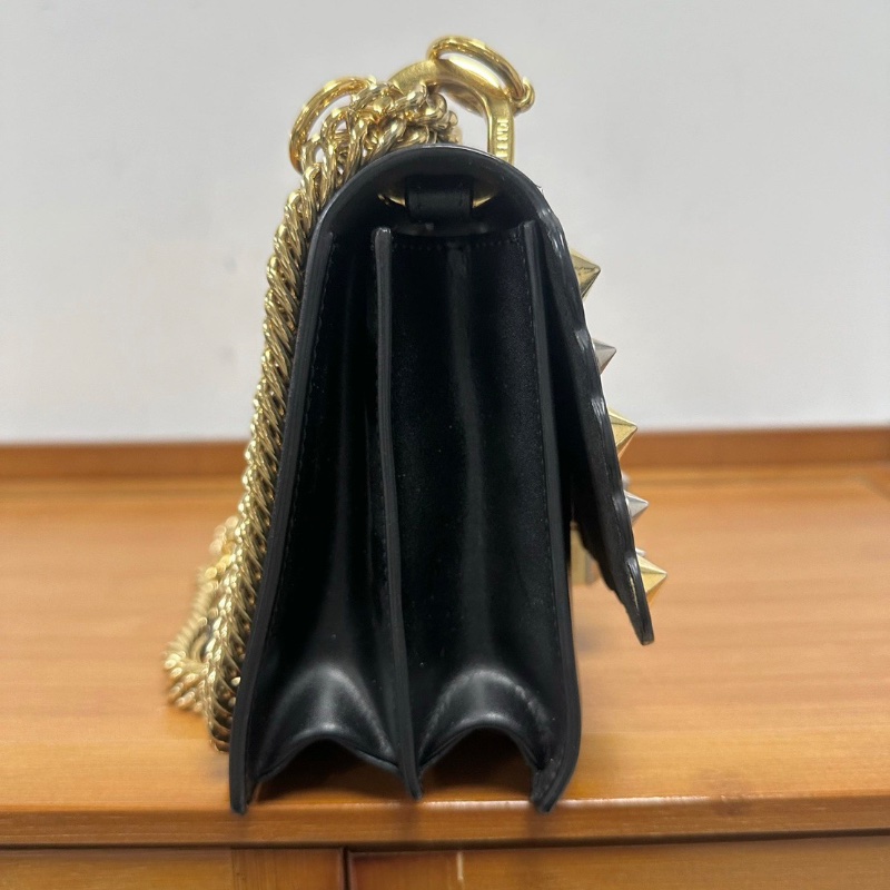 Fendi kani系列鏈條包 黑色肩背包19*16cm 99新配件塵袋-5