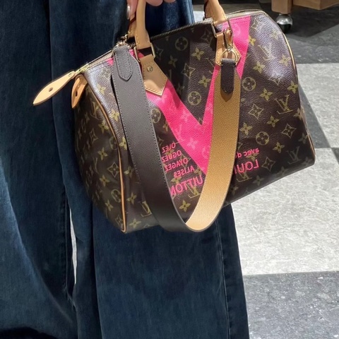 LV老花限量塗鴉Speedy30 30*21*18  99新鑰匙鎖塵袋