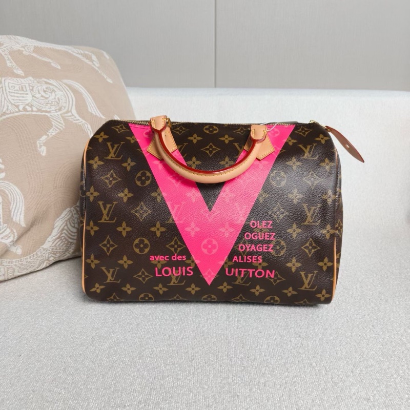 LV老花限量塗鴉Speedy30 30*21*18  99新鑰匙鎖塵袋-1