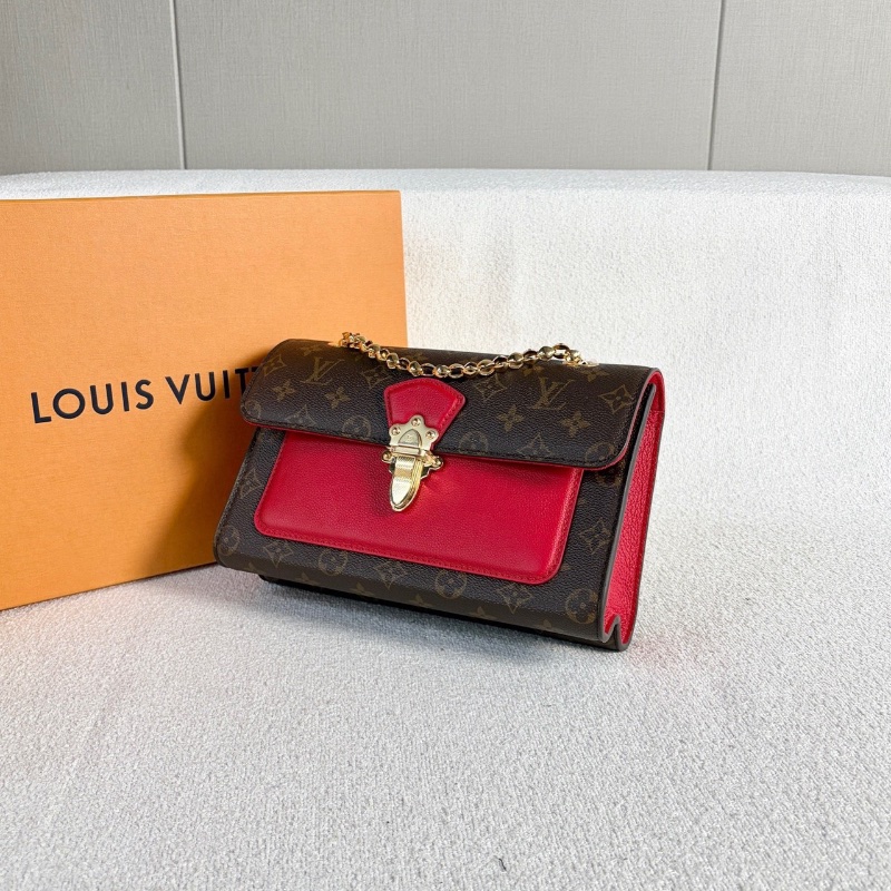 LV老花Victoire維多利亞肩背斜背包芯片款 26*17*10 全新閒置盒子塵袋購證-4