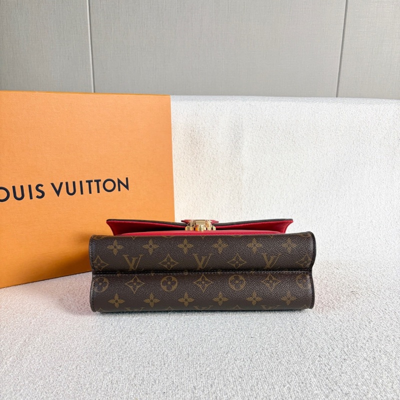 LV老花Victoire維多利亞肩背斜背包芯片款 26*17*10 全新閒置盒子塵袋購證-5