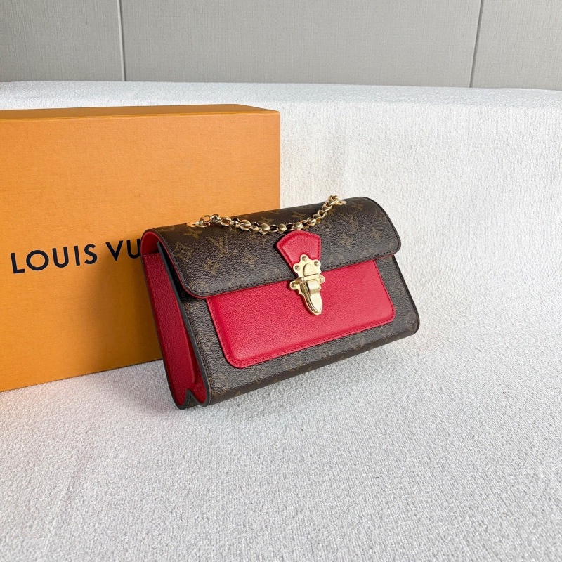 LV老花Victoire維多利亞肩背斜背包芯片款 26*17*10 全新閒置盒子塵袋購證-6