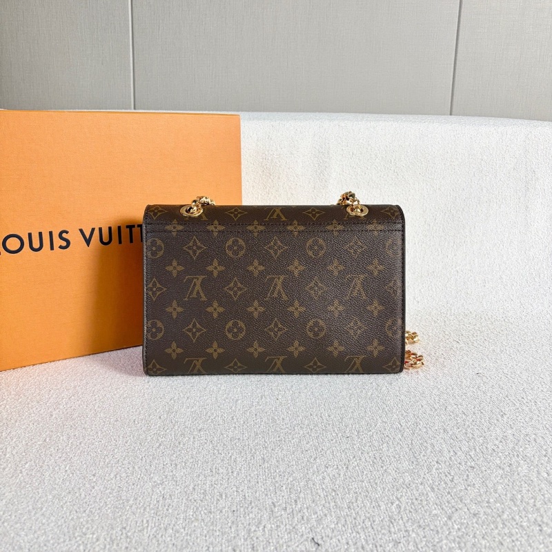 LV老花Victoire維多利亞肩背斜背包芯片款 26*17*10 全新閒置盒子塵袋購證-7