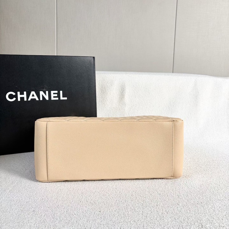 Chanel GST奶茶色金扣 荔枝皮34*24*13 99新塵袋盒子保卡-4
