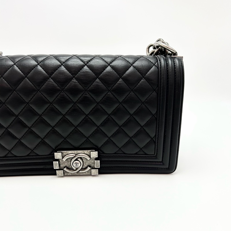 🈶購證 #櫃上在售2️⃣5️⃣萬 #全配割愛💔 香奈兒黑銀leboy25鏈條包 必收經典款🔥-10