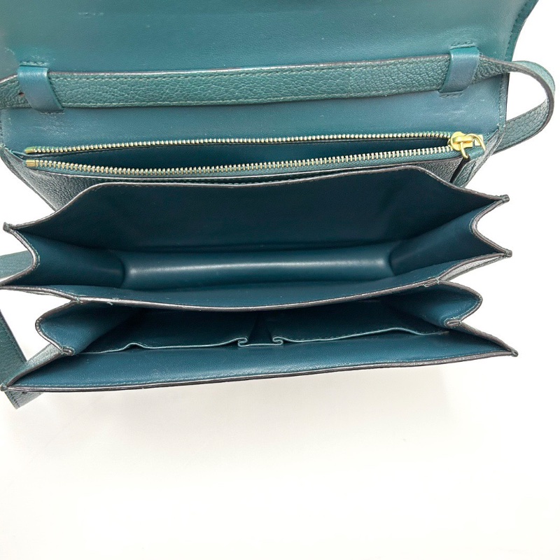 CELINE ClassicBOX荔枝紋 牛皮中號肩背斜背包23*17*6 98新配件塵袋-2