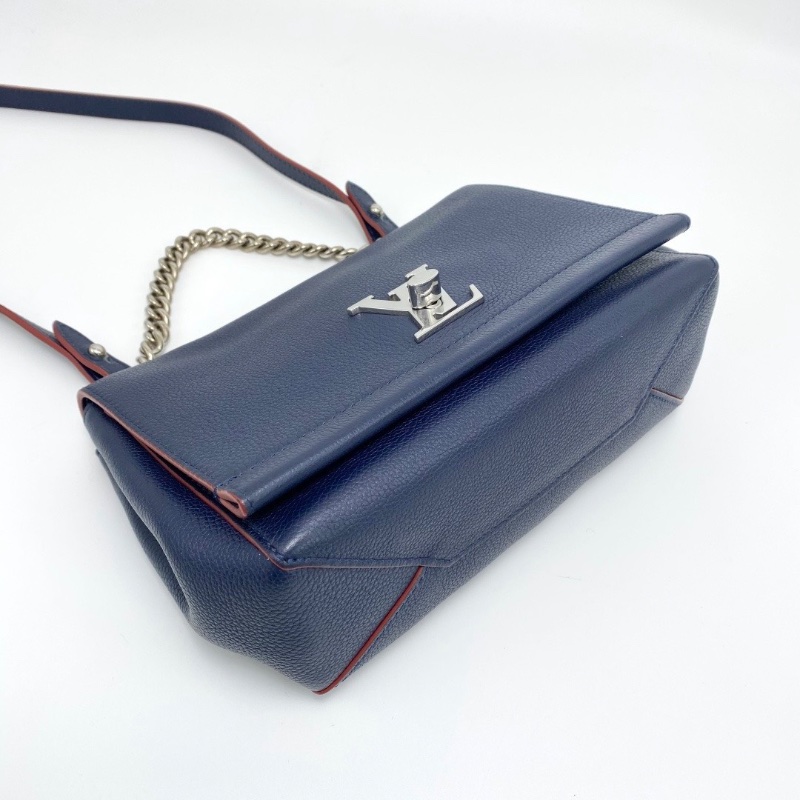 LV Lock me拼色銀扣手提肩背斜背包22*15*7 98新配件塵袋-5