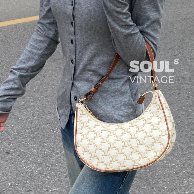 🈶購證 #全網最低💰 #白色情人節 Celine Ava白凱旋門腋下肩背包-1