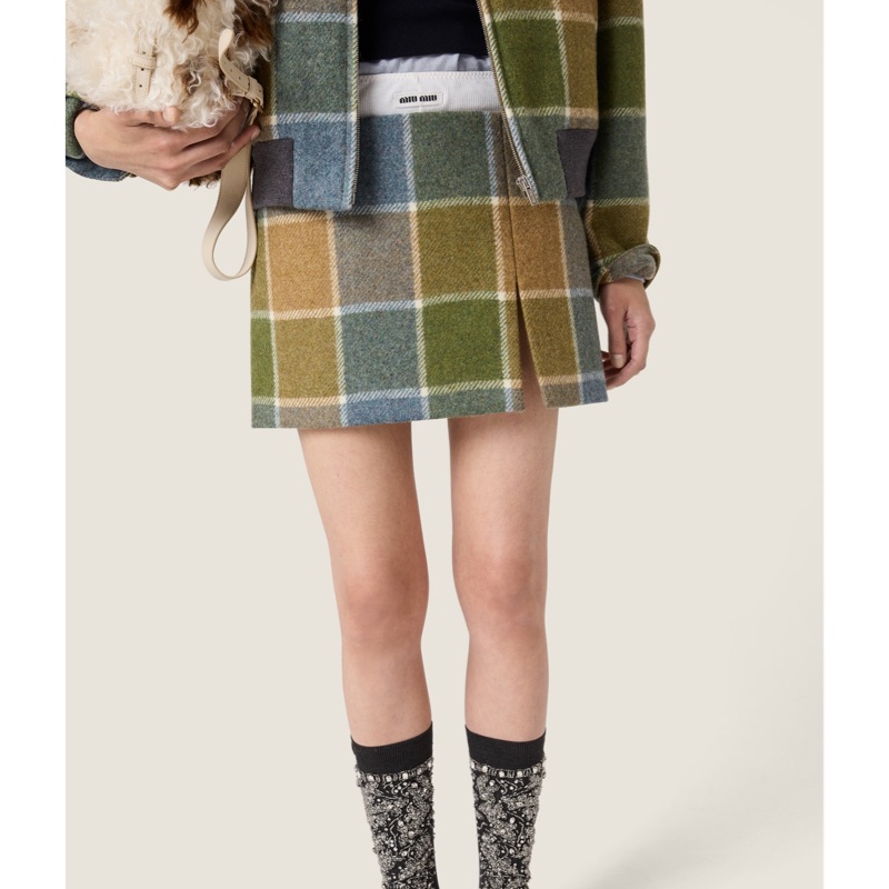 Miu Miu 女士 格紋迷你裙IT-36 IT-38 IT-40 IT-42碼-1