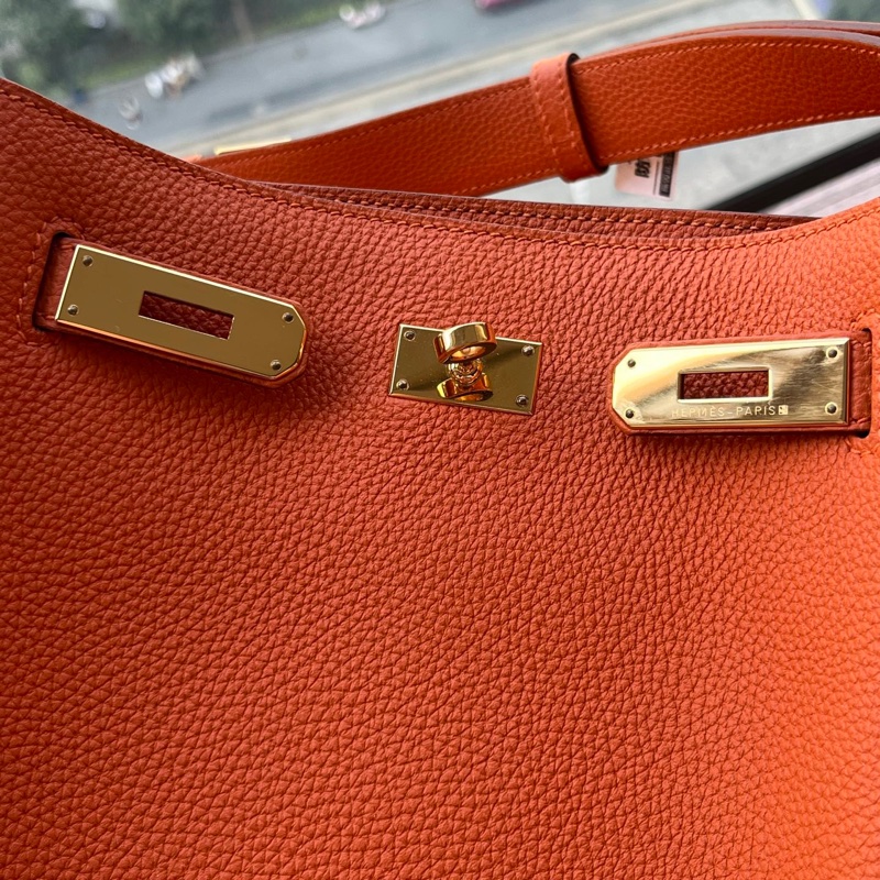 🌈Hermes🧡So Kelly 22🧡橙色金扣🌈99新🌟有盒🧡Togo皮🌟Stamp T🌟愛馬仕🌟-1