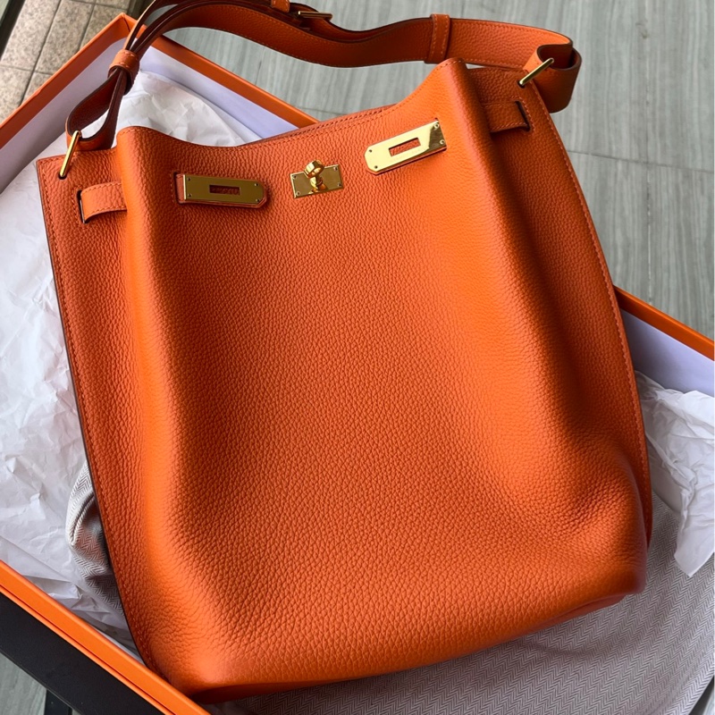 🌈Hermes🧡So Kelly 22🧡橙色金扣🌈99新🌟有盒🧡Togo皮🌟Stamp T🌟愛馬仕🌟-2