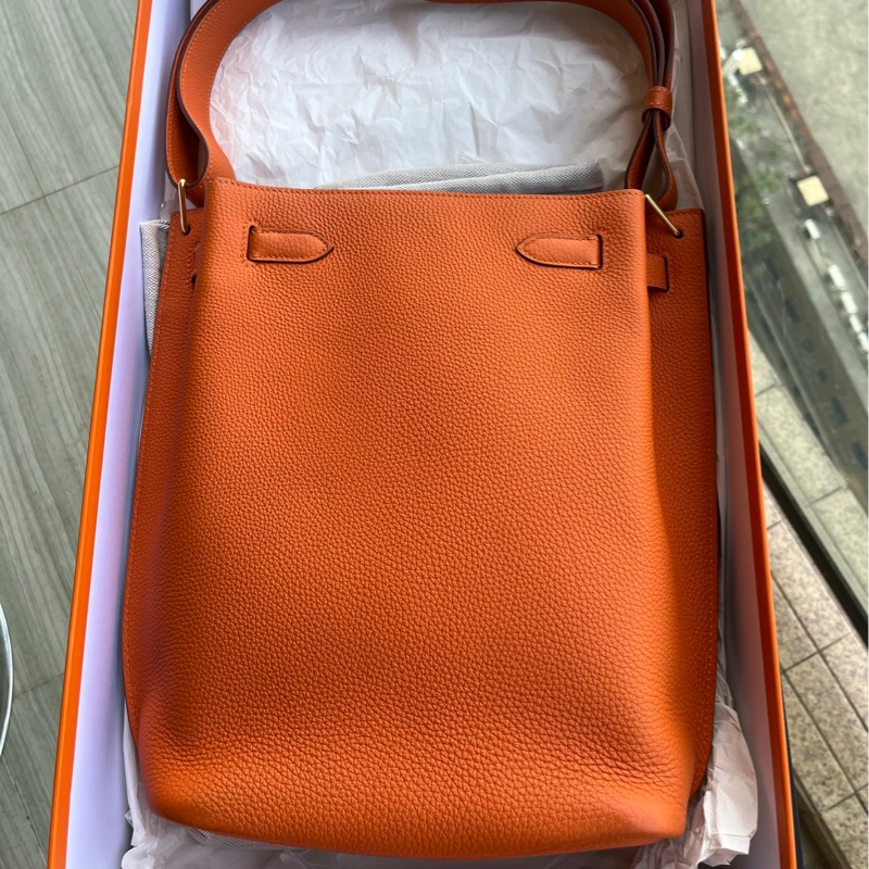🌈Hermes🧡So Kelly 22🧡橙色金扣🌈99新🌟有盒🧡Togo皮🌟Stamp T🌟愛馬仕🌟-9