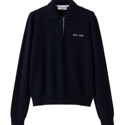 Miu Miu 女士 羊絨 Polo領針織衫IT-36 IT-38 IT-40 IT-42 IT-44 IT-46 IT-48碼