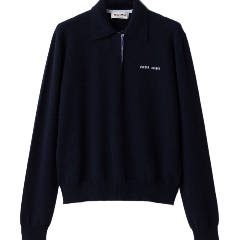 Miu Miu 女士 羊絨 Polo領針織衫IT-36 IT-38 IT-40 IT-42 IT-44 IT-46 IT-48碼-0