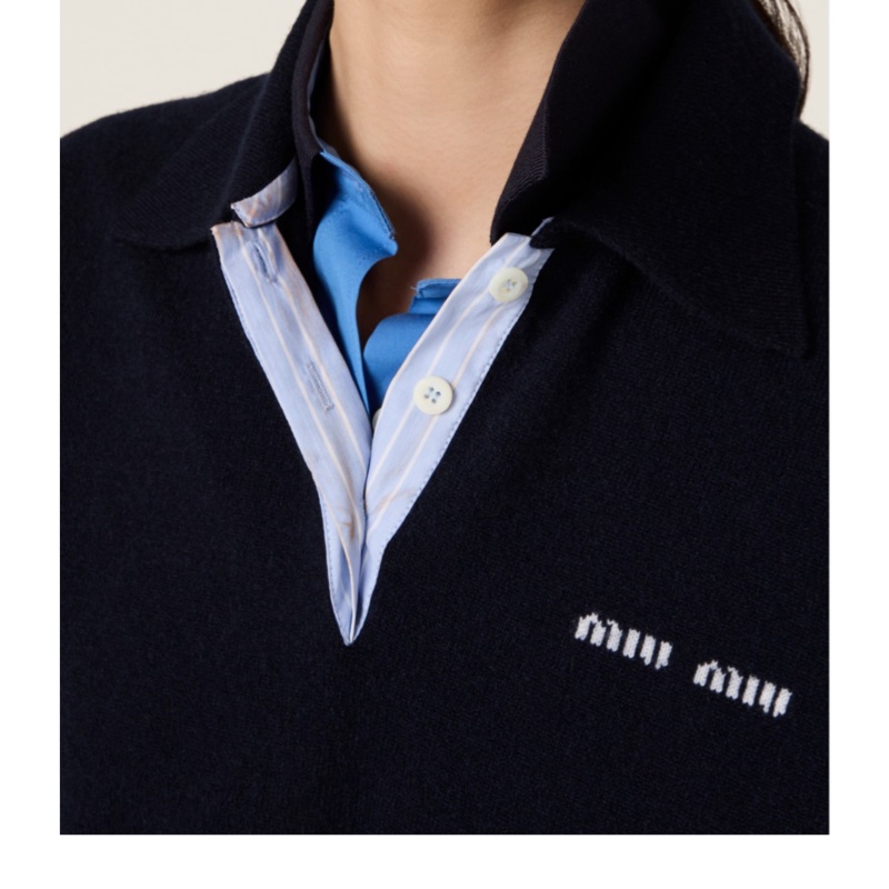 Miu Miu 女士 羊絨 Polo領針織衫IT-36 IT-38 IT-40 IT-42 IT-44 IT-46 IT-48碼-1