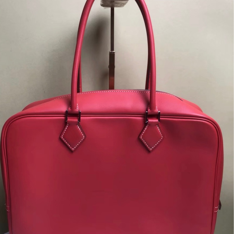 HERMES/愛馬仕 齋普爾粉銀扣plume32手提包 T刻-2
