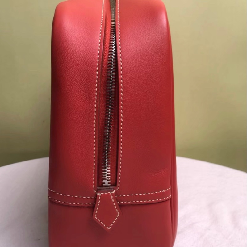 HERMES/愛馬仕 齋普爾粉銀扣plume32手提包 T刻-3